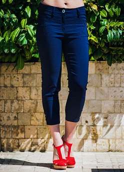 cropped stretch trouser ROXANNA blue