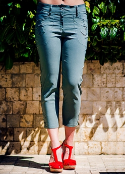 cropped streteh trouser ROXANNA green
