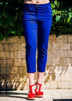 cropped stretch trouser Roxanna Indigo Blue
