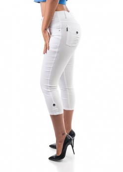 cropped stretch trouser TeAmo Snow white